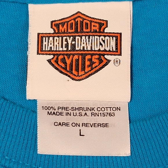 Harley Davidson Teal Maui Hawaii Ride In Paradise Biker T-Shirt Sz L - Picture 7 of 10